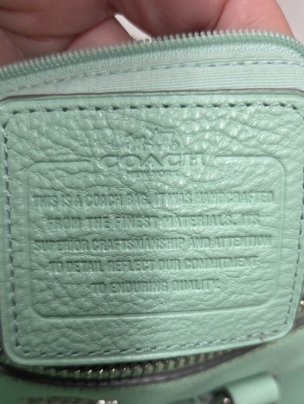 Coach Mint Green Mini Bennett Pebbled Leather Satchel with Strap - Picture 7 of 9